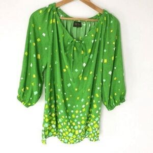 Bob Mackie Wearable Art Green confetti Tunic